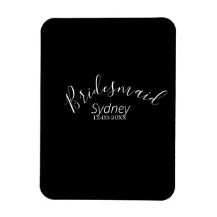 Bridesmaid bachelorette party add name modern magnet