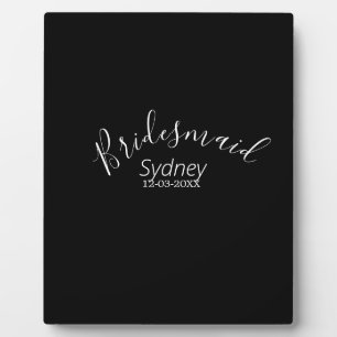 Bridesmaid bachelorette party add name modern plaque