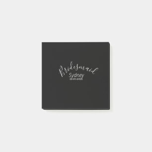 Bridesmaid bachelorette party add name modern post-it notes