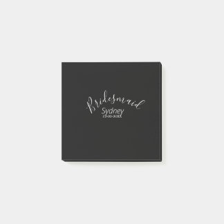 Bridesmaid bachelorette party add name modern  post-it notes