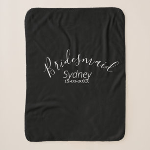 Bridesmaid bachelorette party add name modern sherpa blanket