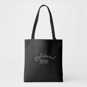 Bridesmaid bachelorette party add name modern tote bag