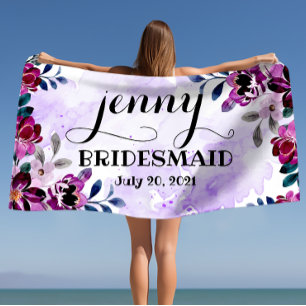Bridesmaid Bachelorette Personalised Wedding Beach Towel