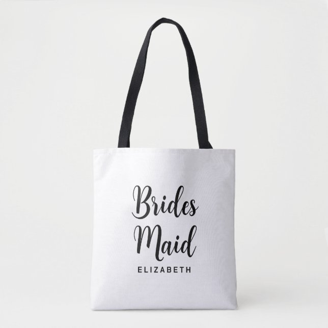 Bridesmaid Bachelorette Template Womens Modern Tote Bag (Front)