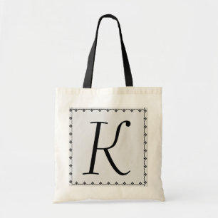 Bridesmaid Bag - BLACK Monogram SILVER Background