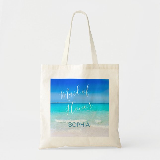 Bridesmaid Beach Destination Summer Wedding Tote Bag (Front)