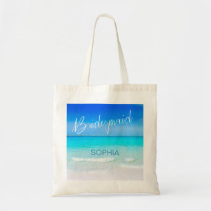 Bridesmaid Beach Ocean Sea Blue Summer Wedding Tote Bag