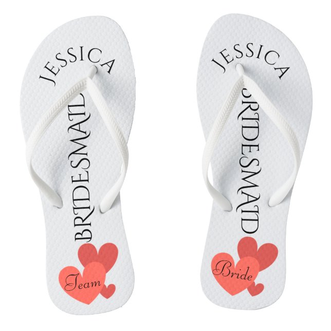 Bridesmaid Beach Wedding | Team Bride Flip Flops (Footbed)