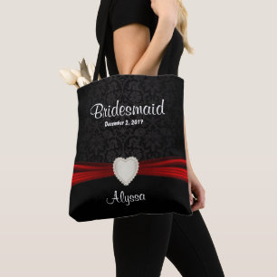 Bridesmaid - Black and Red Team Bride Tote Bag