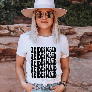 Bridesmaid Black Customised Matching Bridal Party T-Shirt
