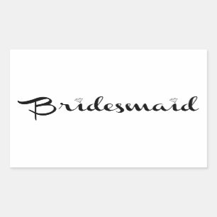 Bridesmaid Black on White Rectangular Sticker