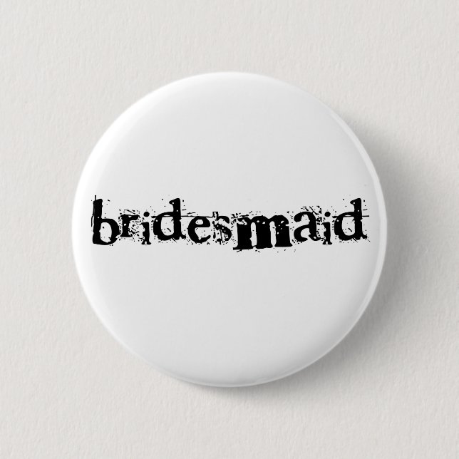 Bridesmaid Black Text 6 Cm Round Badge (Front)