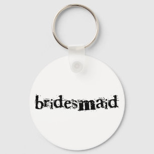 Bridesmaid Black Text Key Ring