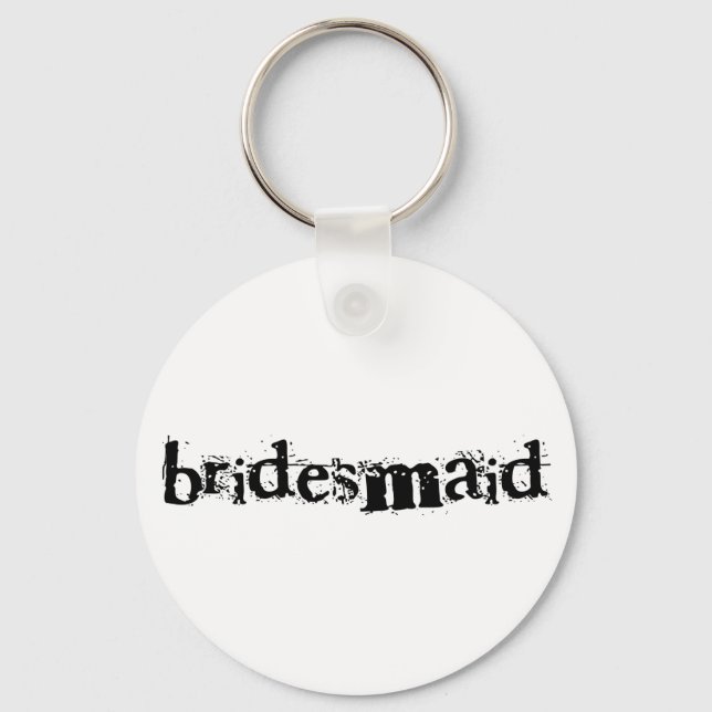 Bridesmaid Black Text Key Ring (Front)