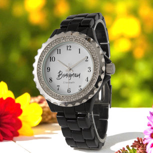 Bridesmaid Black White Wedding Favour Gift Watch