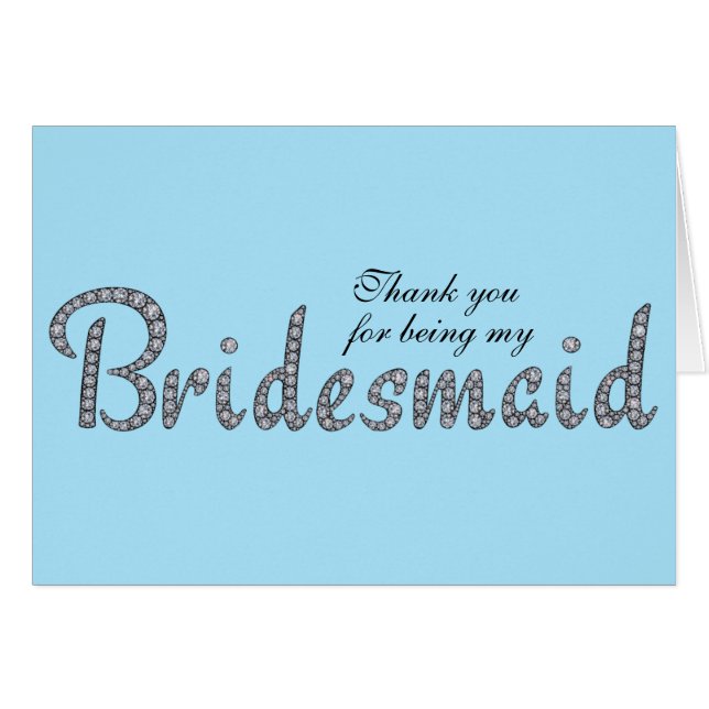 Bridesmaid bling custom card (Front Horizontal)