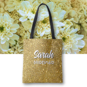 Bridesmaid Bling! Custom cute Wedding attendant Tote Bag