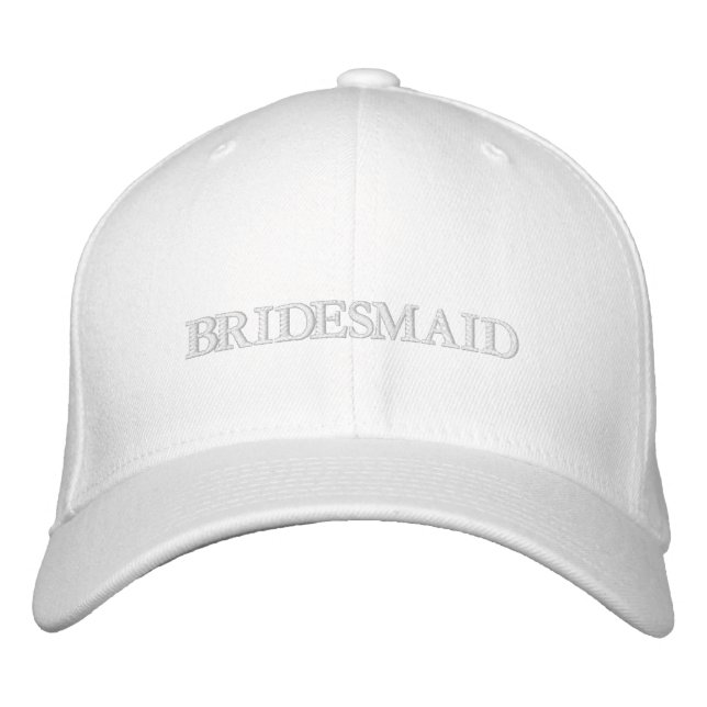 Bridesmaid blush pink white embroidered hat (Front)