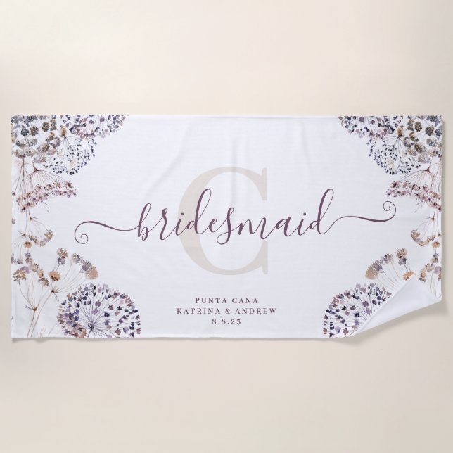 Bridesmaid Boho Beach Towel (Front)