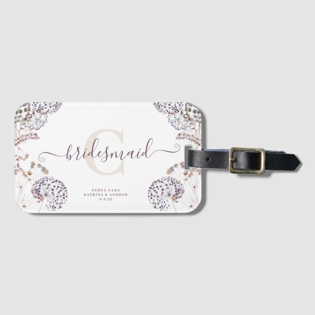 Bridesmaid Boho Luggage Tags (Front Horizontal)