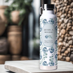 Bridesmaid Bridal Party Eucalyptus Wedding Water Bottle