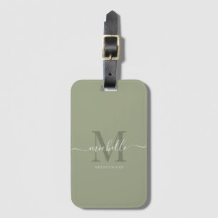 Bridesmaid Bridal Script Bachelorette Sage  Luggage Tag