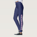 Bridesmaid Bridal Squad Bachelorette Party Blue Leggings<br><div class="desc">Designed for the ultimate pre-wedding fun, these navy blue leggings feature bold "BRIDESMAID" lettering in soft pink along the leg. Whether you're getting ready, running errands, or just lounging with the bridal party, these leggings provide a perfect mix of comfort and style. Made from a soft, stretchy fabric, they're ideal...</div>