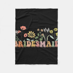Bridesmaid Bride I Do Crew Wildflowers Bachelorett Fleece Blanket