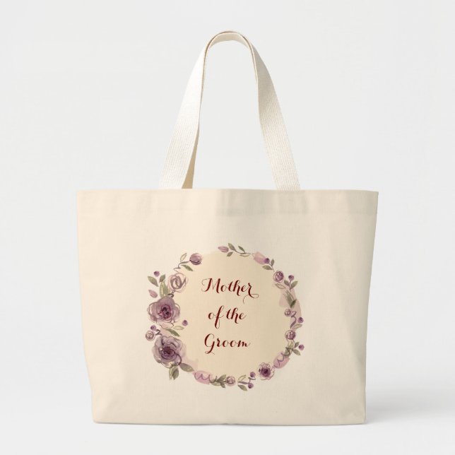 Bridesmaid Bride Mother Groom Flower Girl Large Tote Bag (Front)
