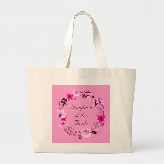 Bridesmaid Bride Mother of the Bride Groom Large Tote Bag (Front)