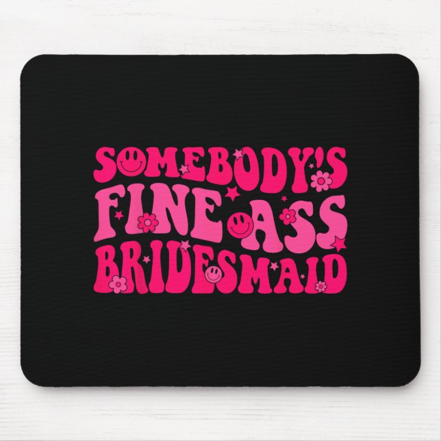 Bridesmaid Bride Squad Bridal Shower Groovy Bachel Mouse Mat (Front)