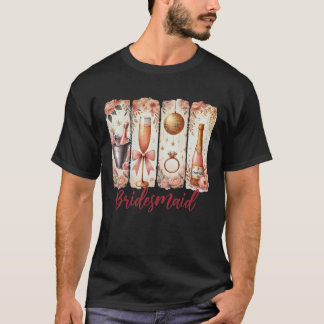 Bridesmaid Bride Squad Coquette Wedding Bacheloret T-Shirt