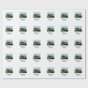 Bridesmaid bride squad name calligraphy photo gift wrapping paper