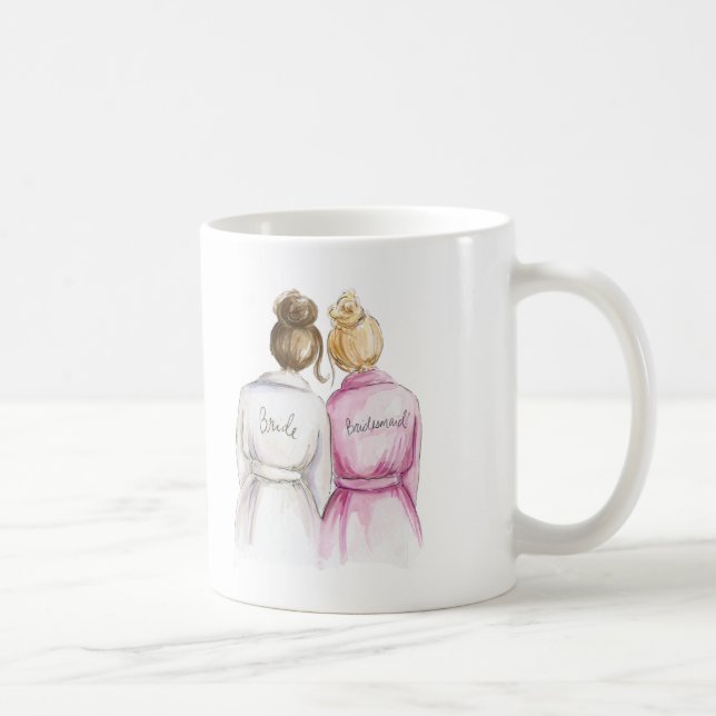 Bridesmaid? Brunette Bun Bride Bl Bun Maid Coffee Mug (Right)