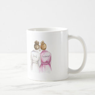 Bridesmaid? Brunette Bun Bride Dk Blonde Bun Maid Coffee Mug