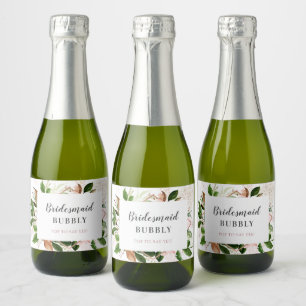 Bridesmaid Bubbly Bridal Party Proposal Sparkling Wine Label