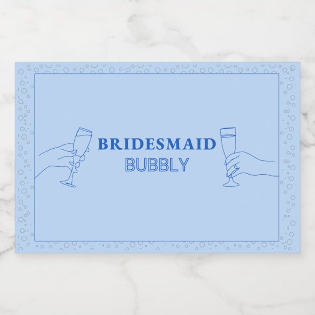 Bridesmaid Bubbly Mini Sparkling Wine Lab Label (Single Label)