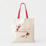 Bridesmaid Burgundy Beauty Tote Bag<br><div class="desc">Give your bridesmaid a beautiful gift,  this design features a burgundy watercolor floral background with the bridesmaid name centred in purple.  Underneath is "Bridesmaid" written.  You can customise bridesmaid to say whatever title you like; bride,  sister,  mother,  etc.   Personalise yours today!</div>