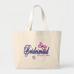 Bridesmaid/ Butterfly theme Large Tote Bag