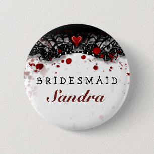 Bridesmaid Button Blood Splatter Halloween Wedding