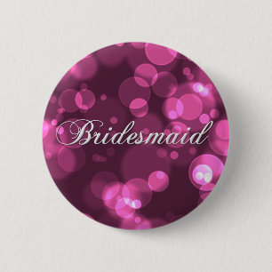 Bridesmaid Button [Pink Bokeh]