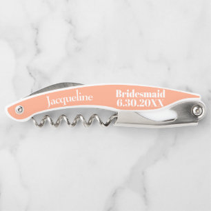 Bridesmaid Cantaloupe Wedding Favour Corkscrews