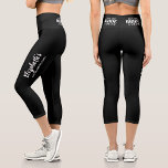 Bridesmaid Capri Leggings<br><div class="desc">Black capri pants are personalised with the brides's name on the leg and "Buy the Bride a Drink" on the backside and Bridesmaid on the other leg. Great bachelorette party or girl's weekend outfit for everyone in the bride's tribe to wear. MATCHING items in our collection.</div>