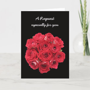 Bridesmaid Card Bridal Bouquet Roses