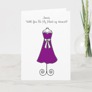 Bridesmaid Card in With Eggplant Dress