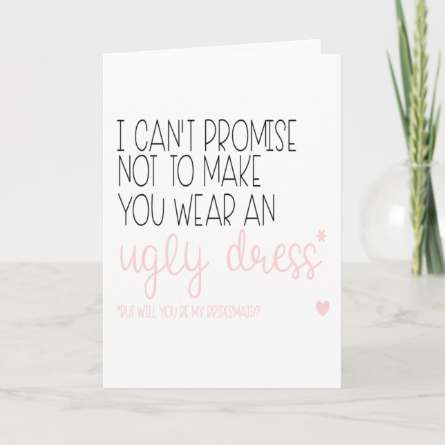 Bridesmaid card, Will you be my bridesmaid, Weddin Invitation (Front)