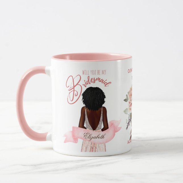 Bridesmaid Caricature Proposal Thank You Custom Mug (Left)