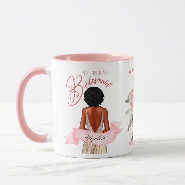 Bridesmaid Caricature Proposal Thank You Custom Mug (Left)