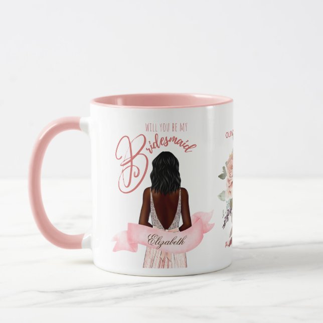 Bridesmaid Caricature Proposal Thank You Custom Mug (Left)