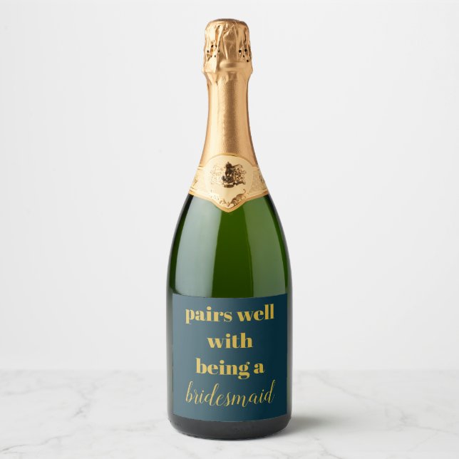  Bridesmaid Champagne Be My Bridesmaid Proposal  Sparkling Wine Label (Front)
